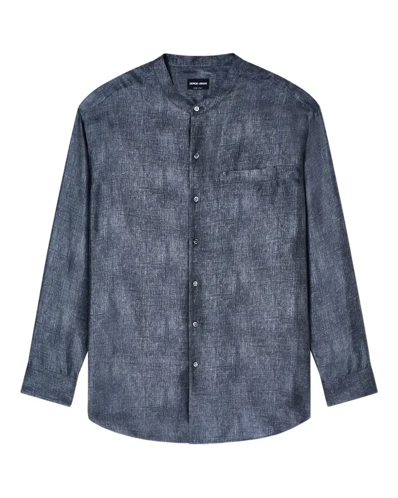Giorgio Armani band-collar shirt - Blau Blau