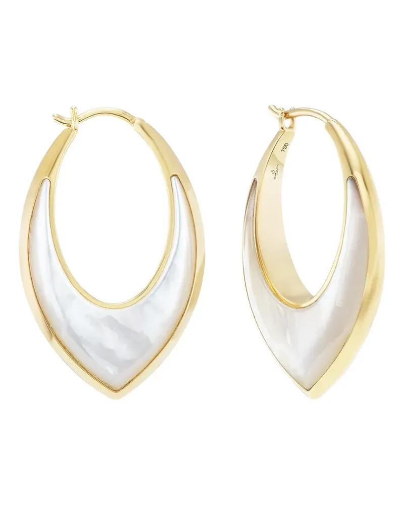Sorellina pearl inlay hoop earrings - Gold Gold