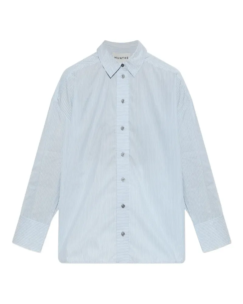 MUNTHE Vontairo stripe-print sequin-embellished shirt - Blau Blau