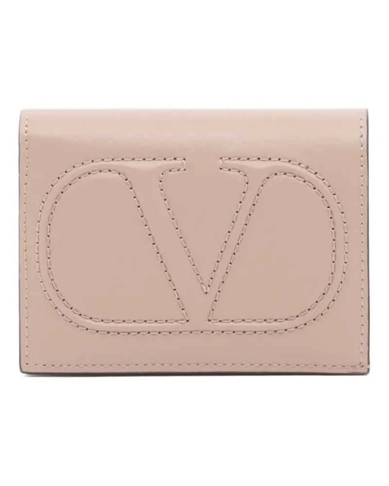 Valentino Garavani small Vlogo wallet in calfskin - Rosa Rosa
