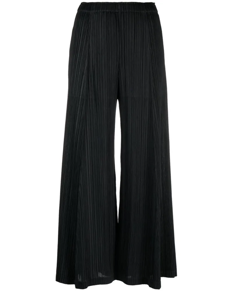 Issey Miyake Gerade Plisseehose - Schwarz Schwarz