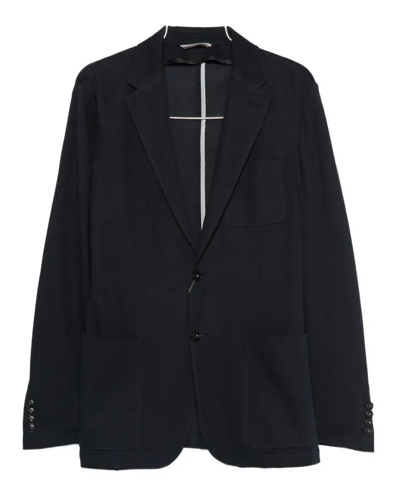 Canali notched-lapel patch-pocket blazer - Blau Blau