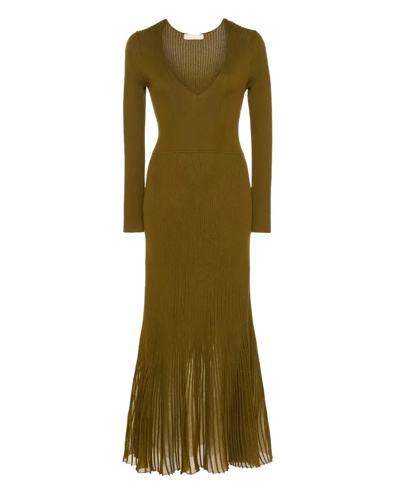 Ulla Johnson Zeda V-neck ribbed-knit midi dress - Grün Grün