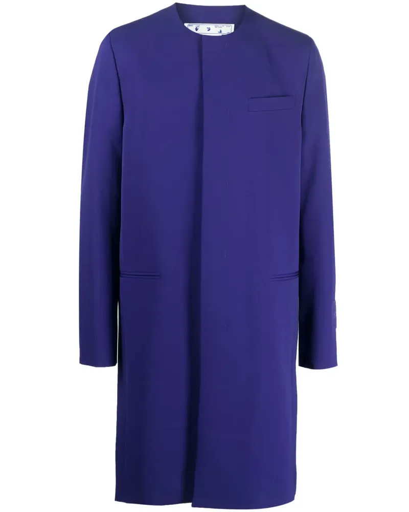 OFF-WHITE Einreihiger Mantel mit Logo-Patch - Violett Violett