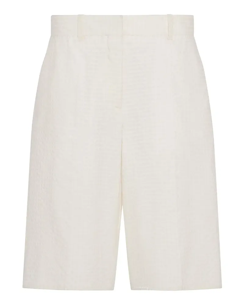 Another Tomorrow Bermuda gingham shorts - Weiß Weiß