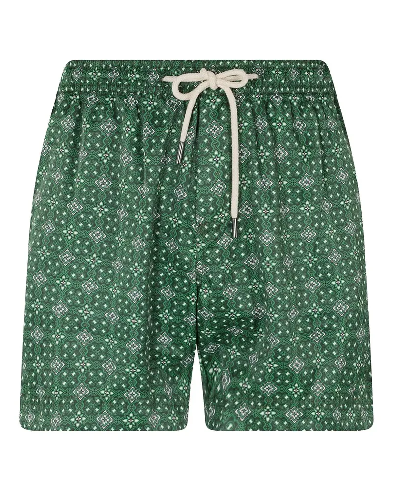 PENINSULA Capresa patterned drawstring-fastening swim shorts - Grün Grün