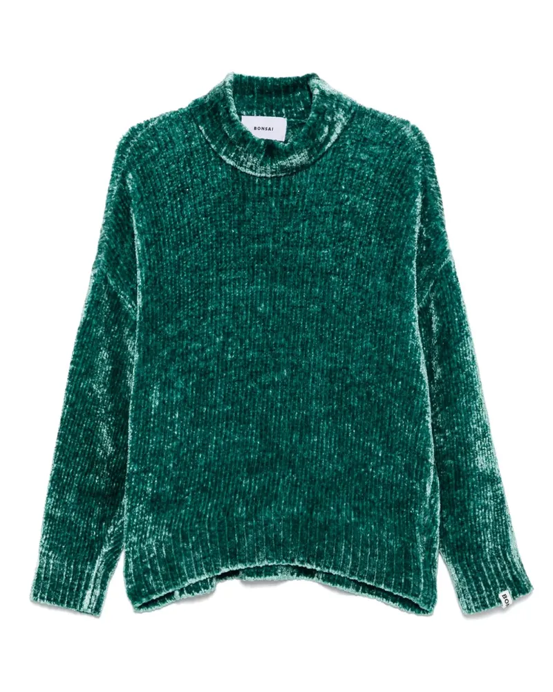 BONSAI Pullover mit Stehkragen - Grün Grün