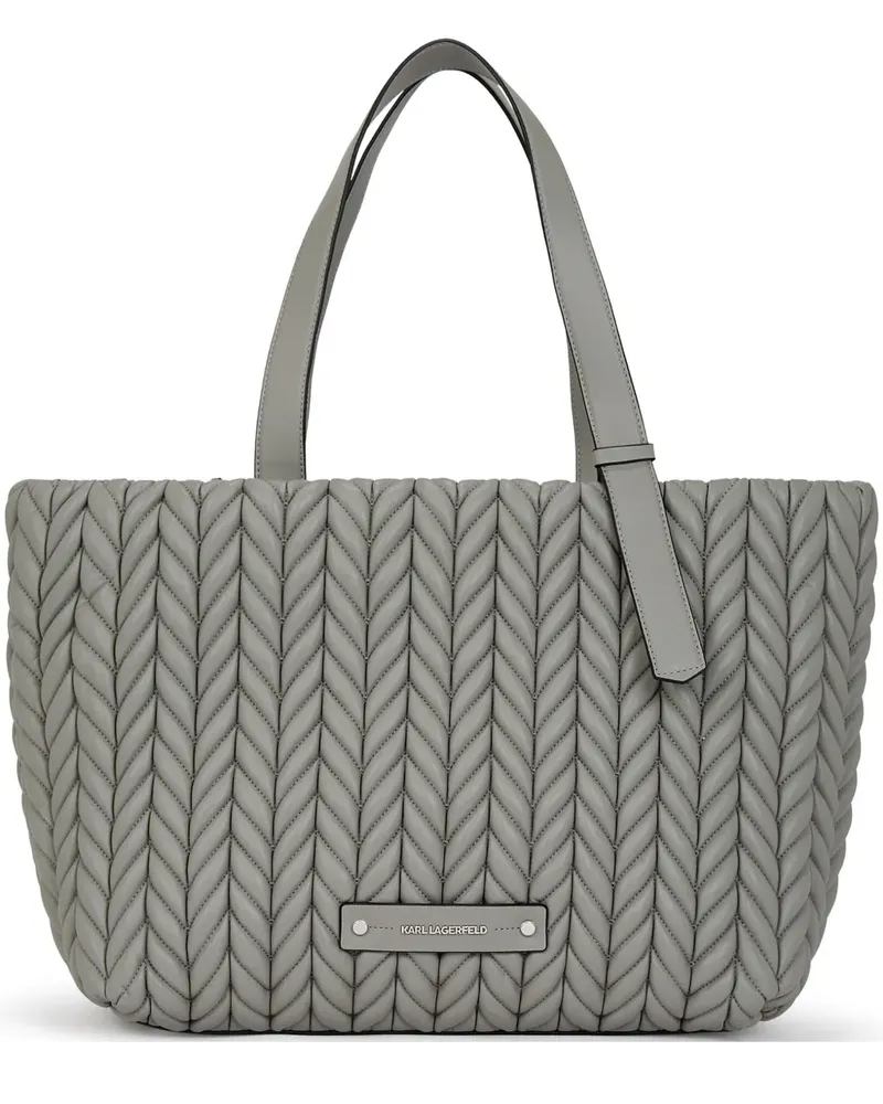 Karl Lagerfeld Gesteppte Handtasche mit Logo - Grau Grau