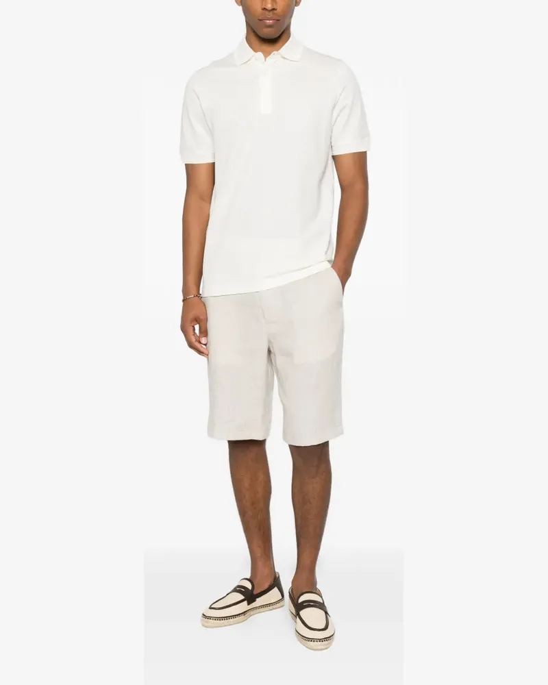 Canali linen shorts - Nude Nude