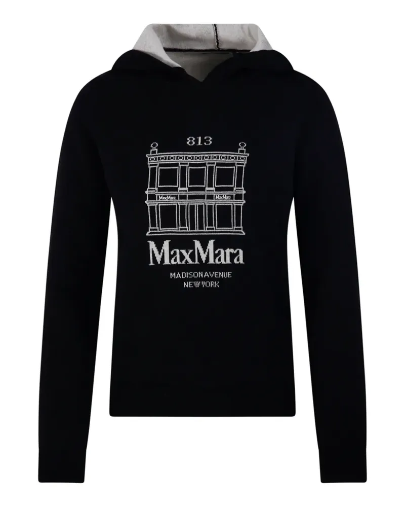 Max Mara Max Mara Hoodie mit Logo-Stickerei - Schwarz Schwarz