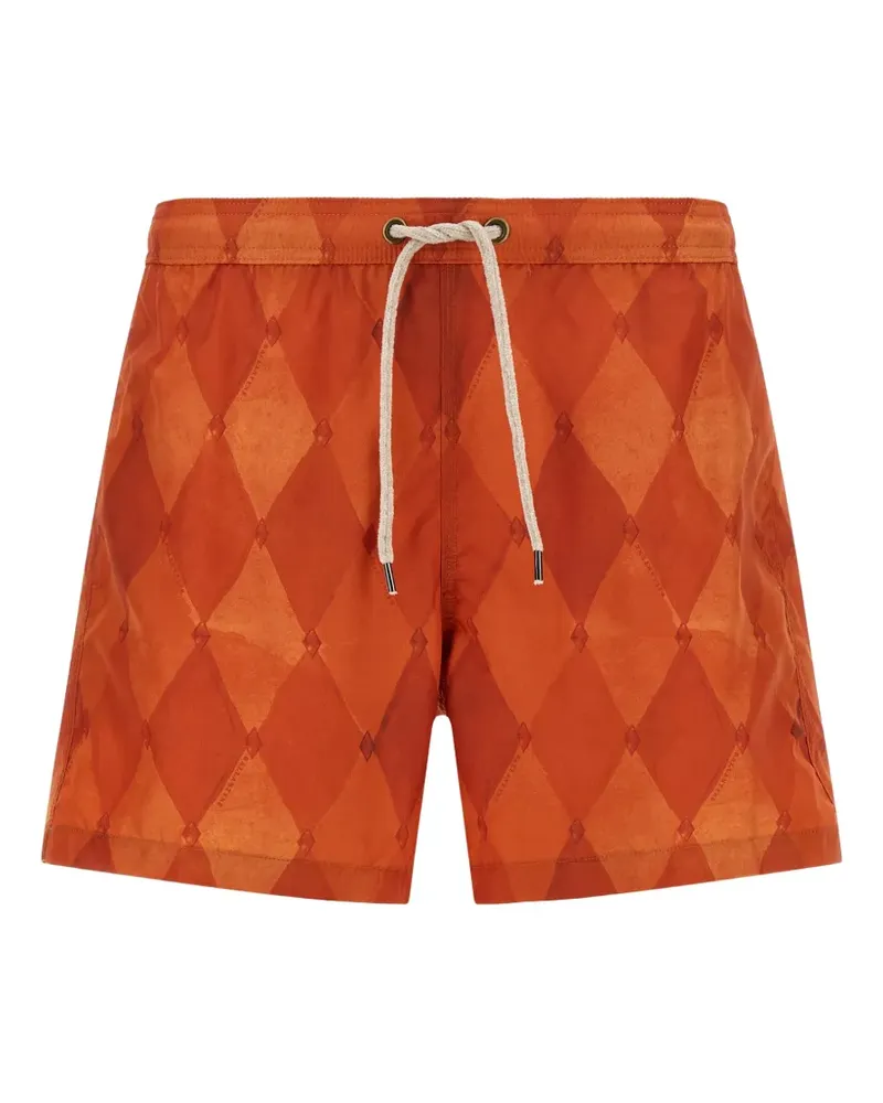 Ballantyne diamond-pattern swim shorts - Orange Orange