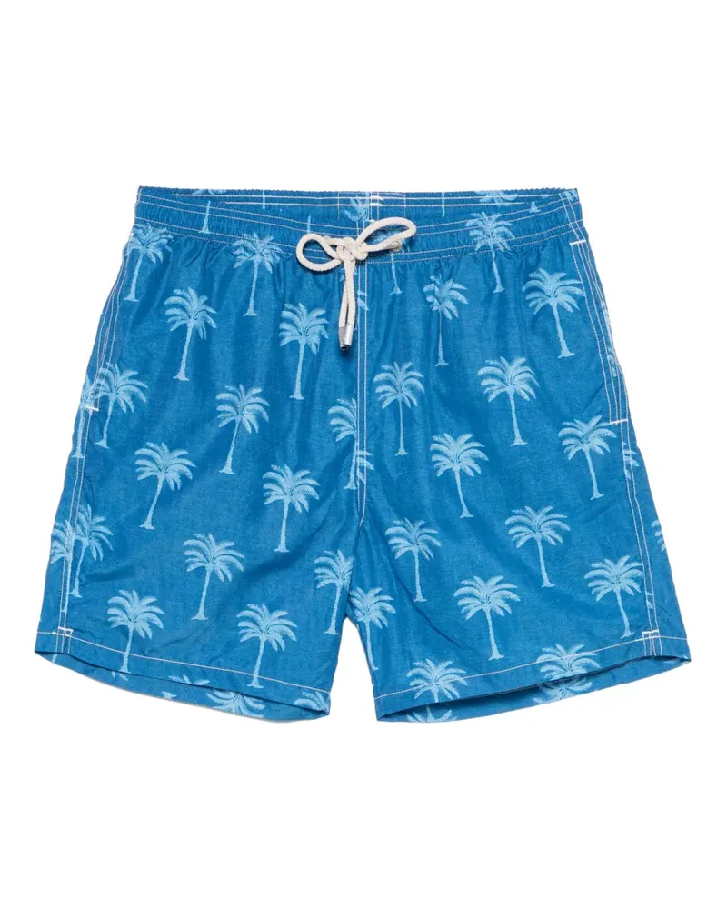 MC2 Saint Barth Badeshorts mit Palmen-Print - Blau Blau