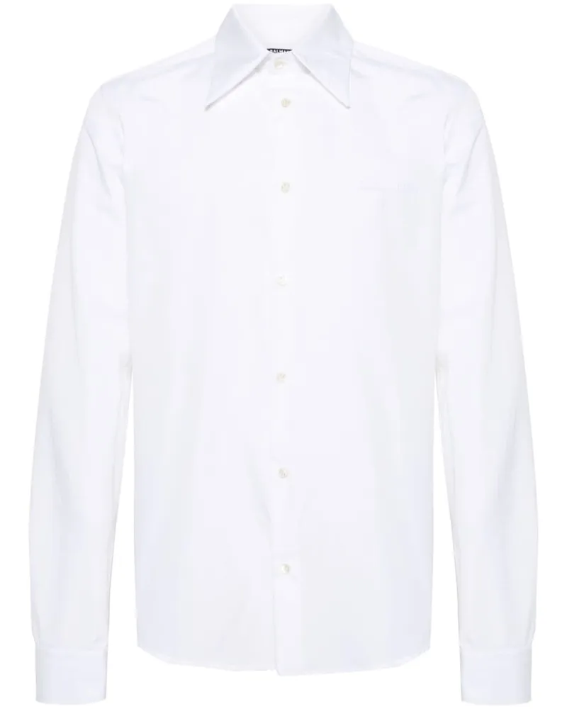Balmain Hemd mit Logo-Stickerei - Weiß Weiß