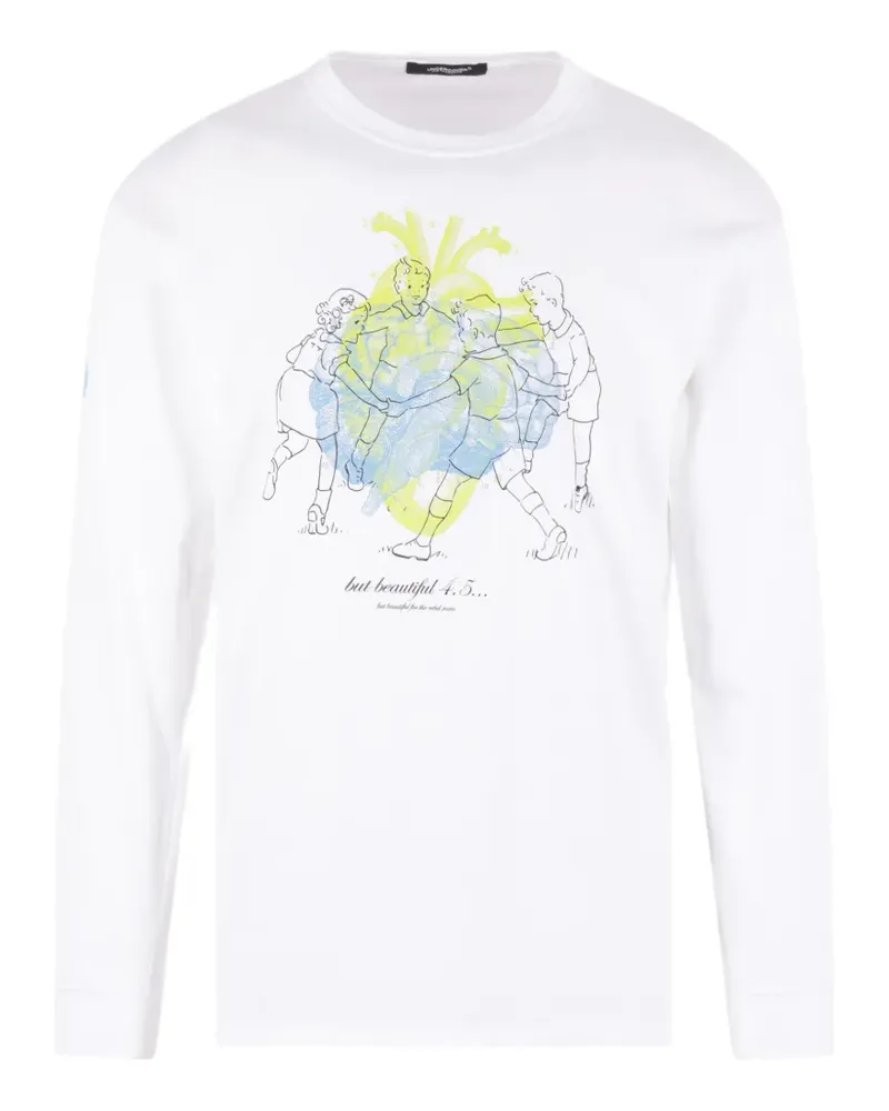 Undercover Langarmshirt mit grafischem Print - Weiß Weiß