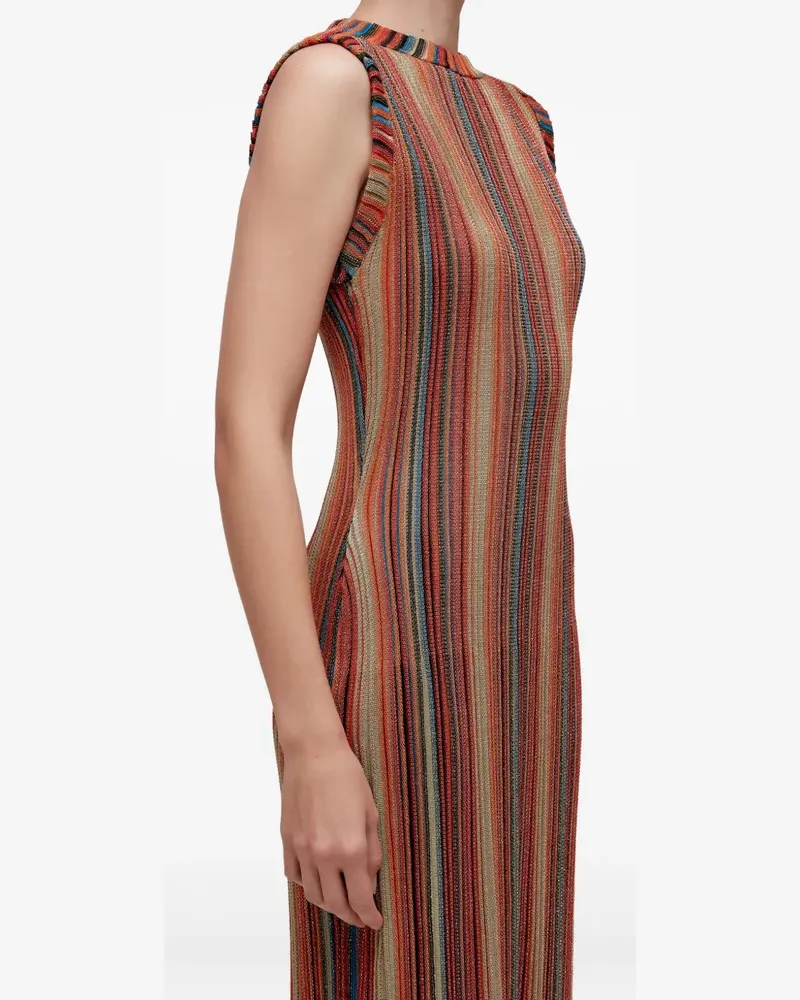 Osklen Geripptes Maxikleid mit Streifen - Rot Rot