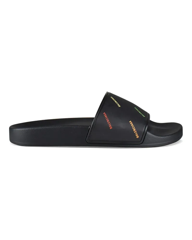 Balenciaga Pantoletten mit Logo-Print - Schwarz Schwarz