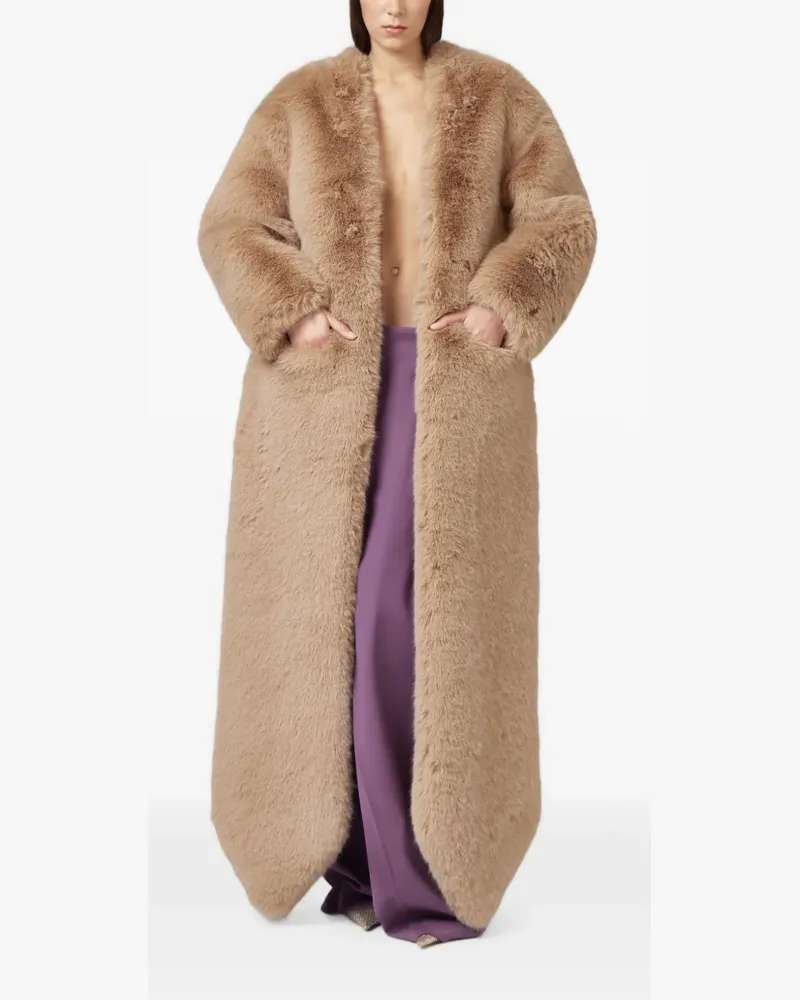 Giuseppe di Morabito Offener Mantel aus Faux Fur - Nude Nude