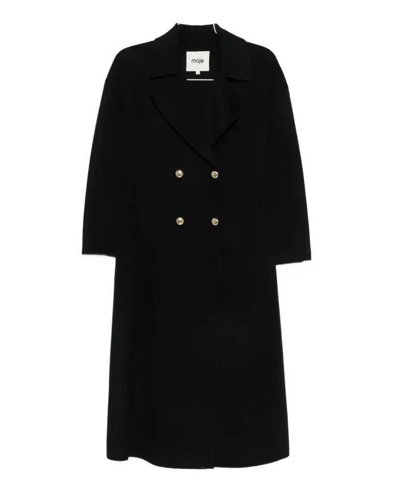 Maje double-breasted tailored-collar coat - Schwarz Schwarz
