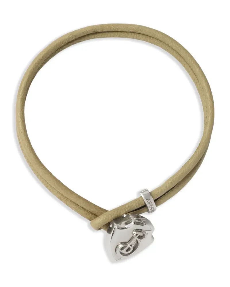 Burberry Leather B Shield Armband - Silber Silber