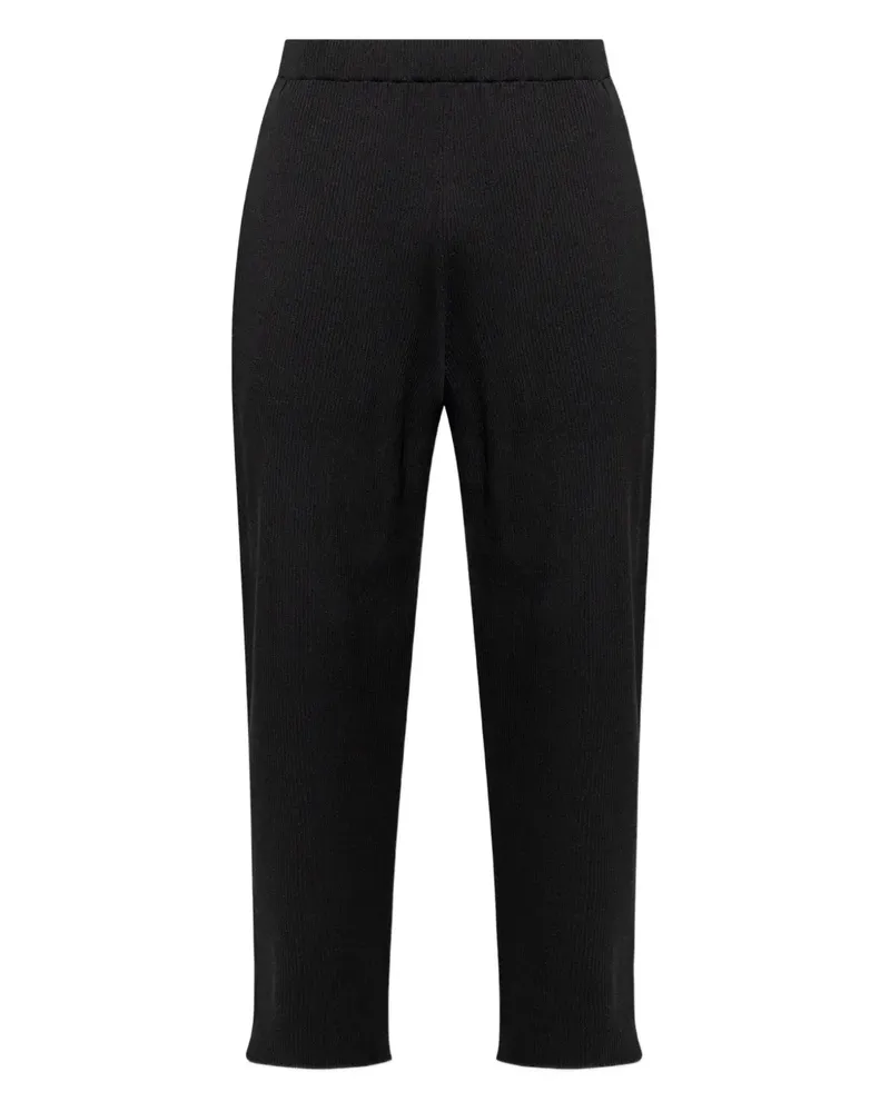 Issey Miyake ribbed frayed trousers - Schwarz Schwarz