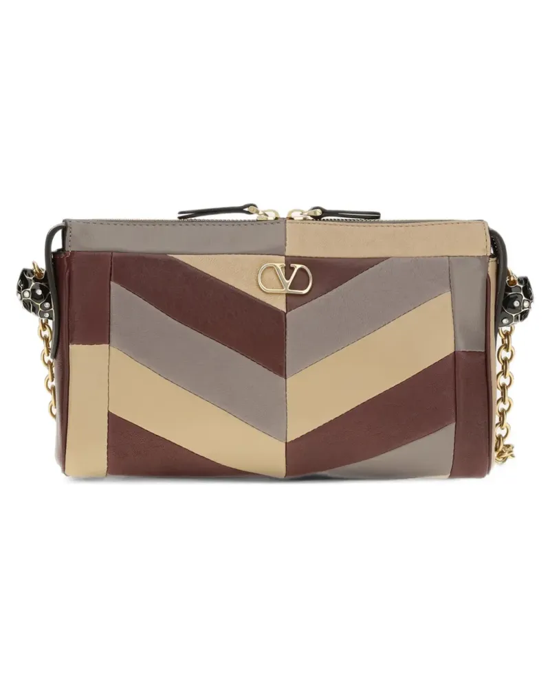Valentino Garavani Kleine Panthea Schultertasche mit Chevron-Steppung - Braun Braun