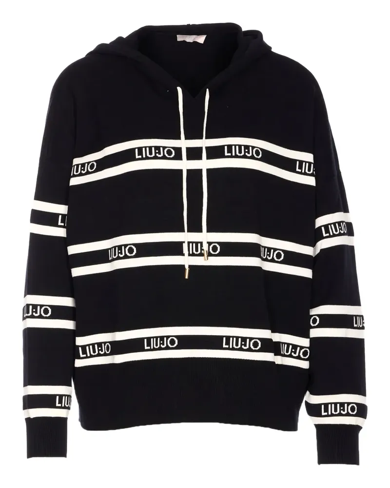 Liu Jo Hoodie mit Logo-Streifen - Schwarz Schwarz