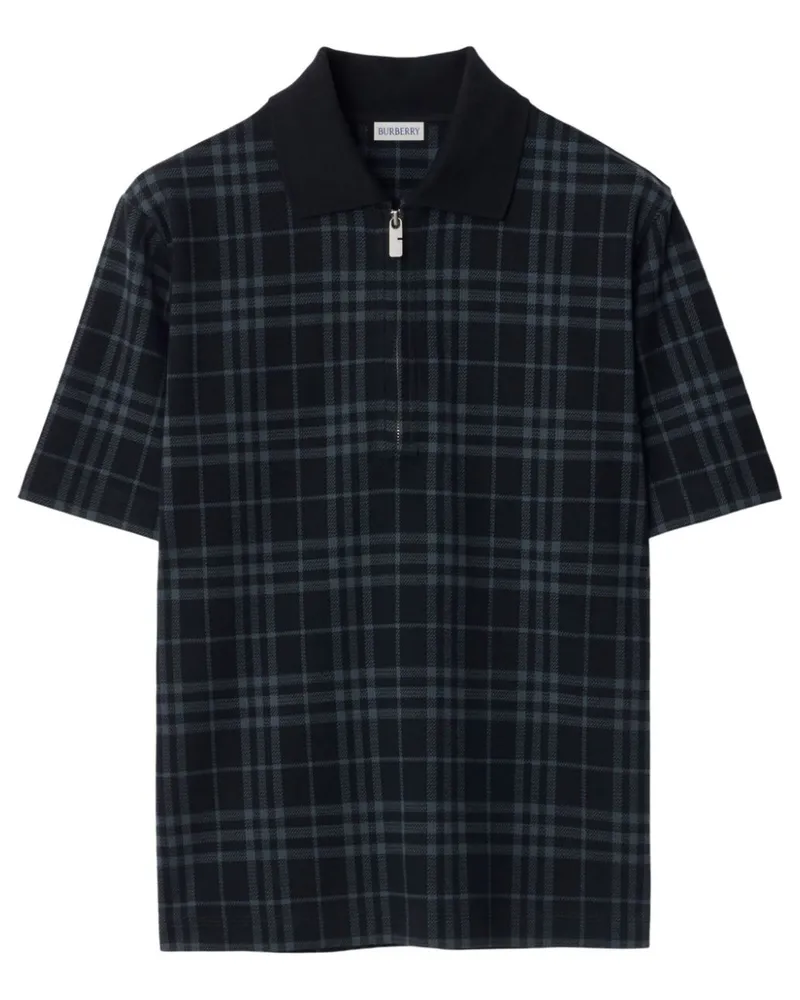 Burberry Kariertes Poloshirt - Schwarz Schwarz