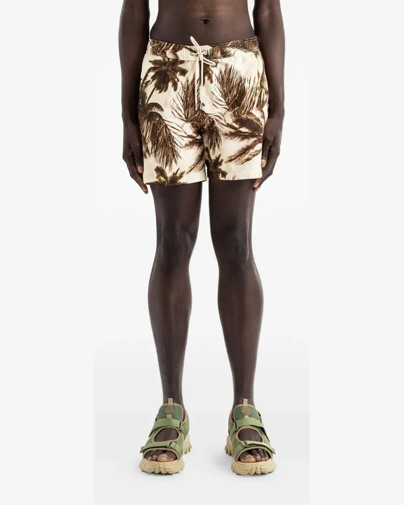 Moncler palm-print swim shorts - Nude Nude
