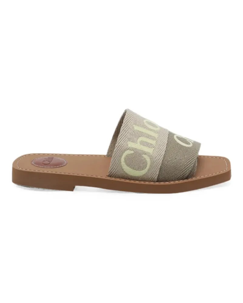 Chloé Woody square-toe flat sandals - Nude Nude