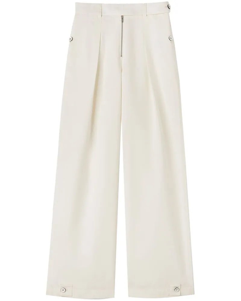 Jil Sander Weite Hose mit hohem Bund - Weiß Weiß