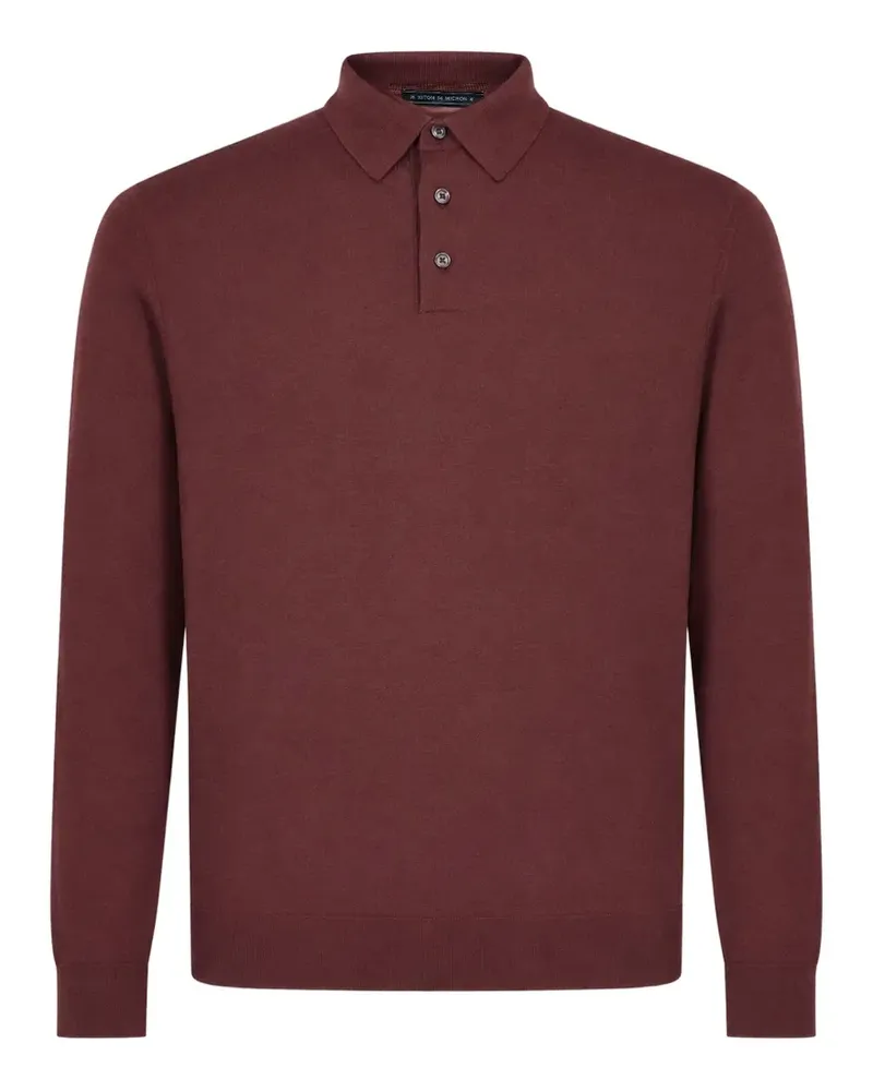 Kiton Langärmeliges Poloshirt - Rot Rot