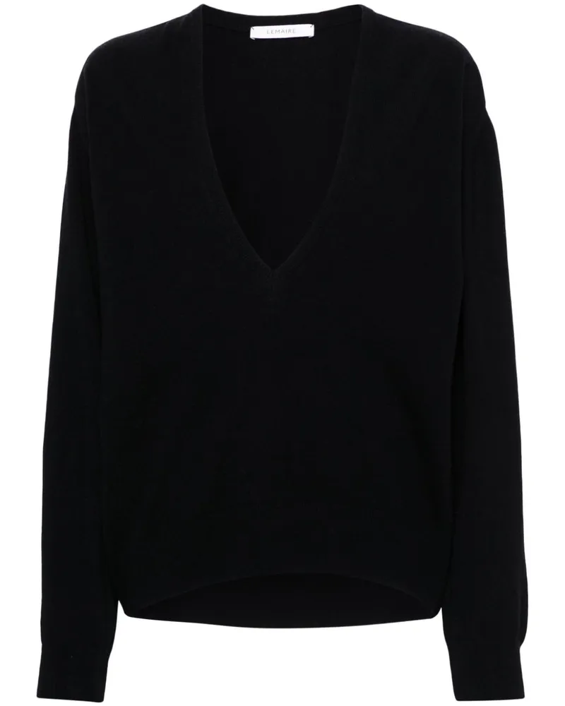 Christophe Lemaire Pullover mit V-Ausschnitt Schwarz