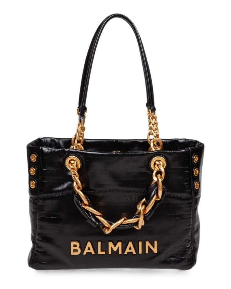 Balmain Kleine 1945 Handtasche mit Monogramm - Schwarz Schwarz