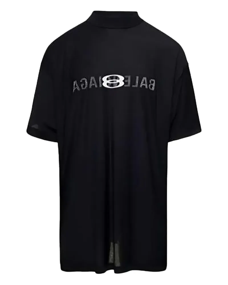 Balenciaga logo inside out t-shirt - Schwarz Schwarz