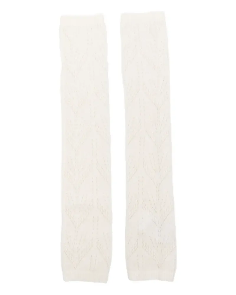 P.A.R.O.S.H. patterned fingerless gloves - Weiß Weiß