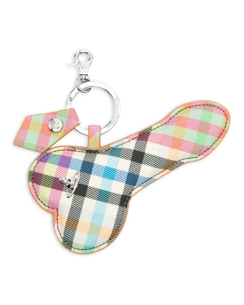Vivienne Westwood plaid-pattern keyring - Weiß Weiß