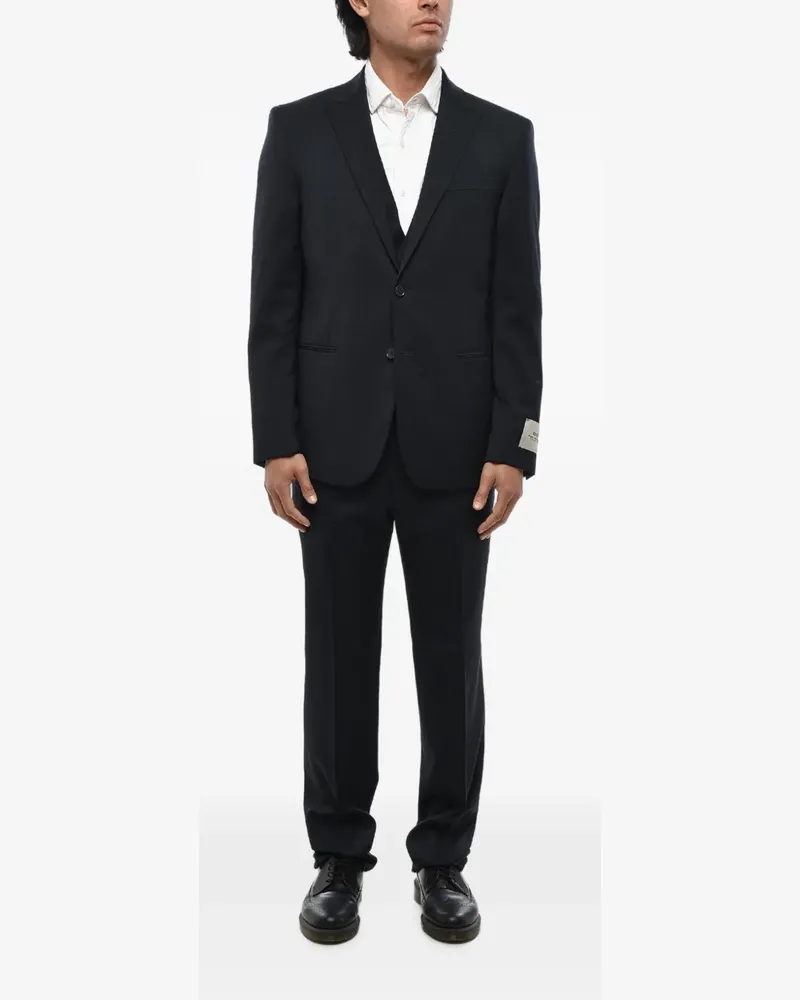 Corneliani peak-lapel three-piece suit - Schwarz Schwarz
