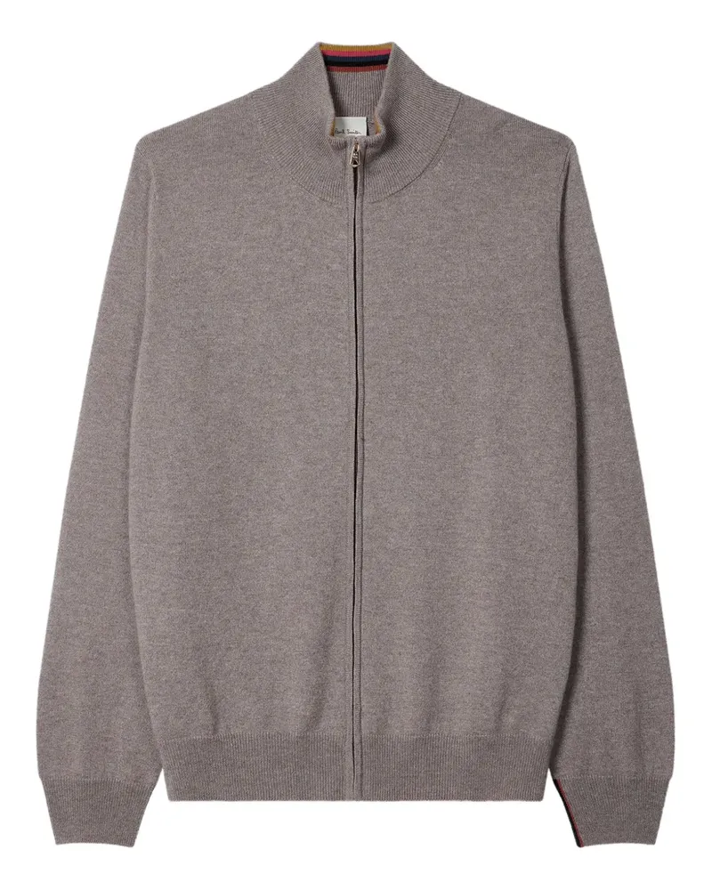 Paul Smith zip funnel neck cardigan - Nude Nude