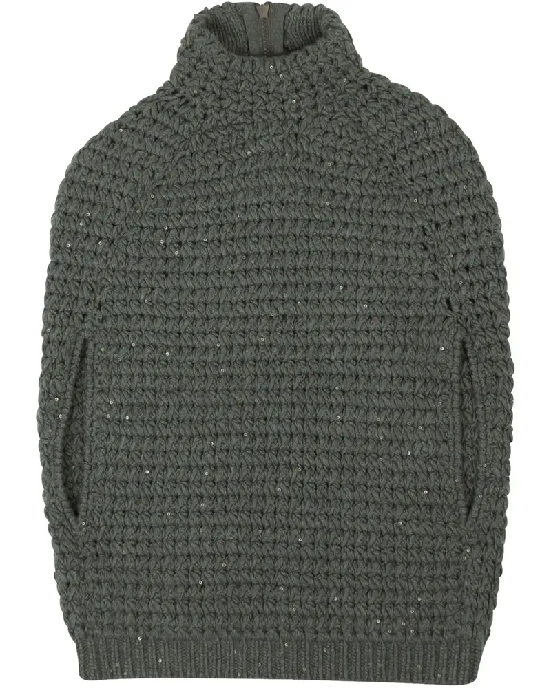 Brunello Cucinelli Pullover mit Paillettenstickerei - Grün Grün