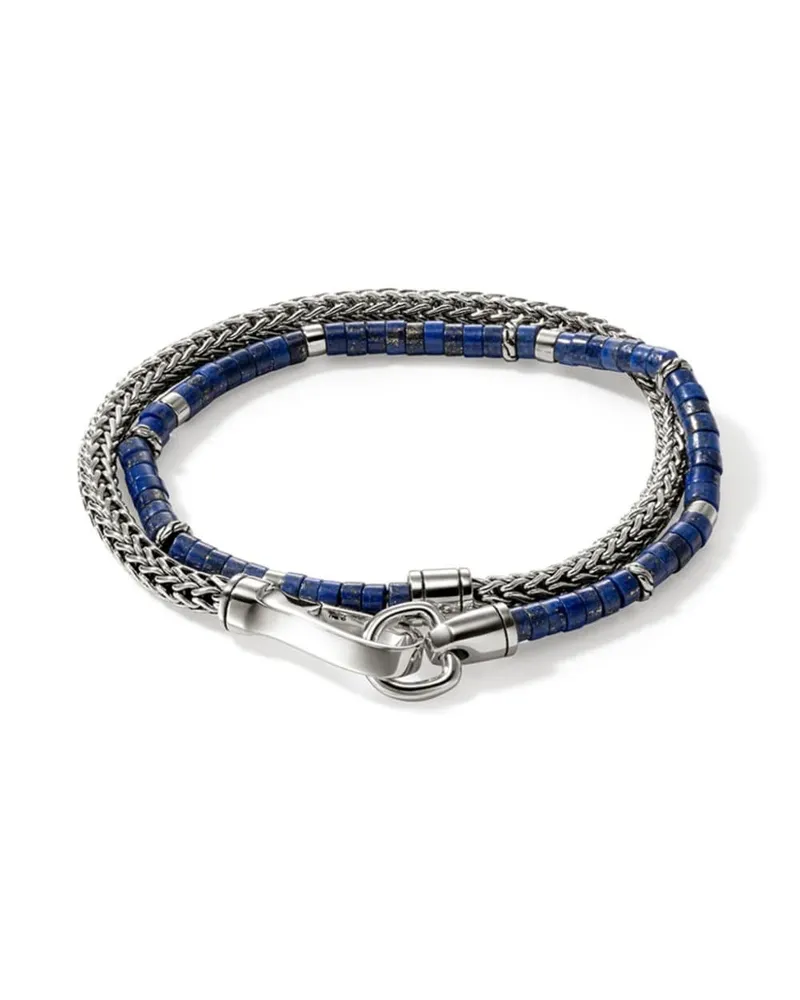 John Hardy Heishi-Armband aus Sterlingsilber mit Lapislazuli Silber