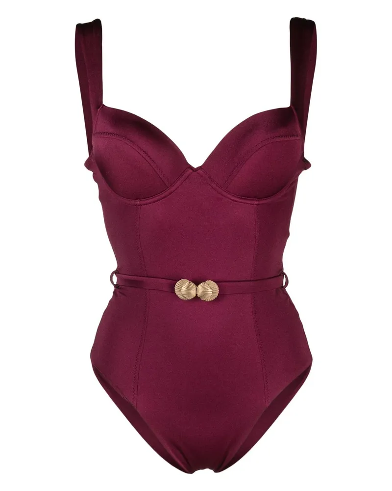 Noire Swimwear Badeanzug mit Corsage - Rosa Rosa