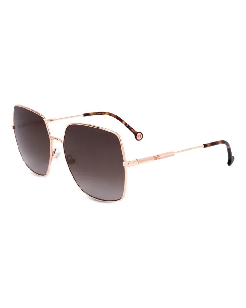 Carolina Herrera New York Sonnenbrille mit eckigem Gestell - Gold Gold