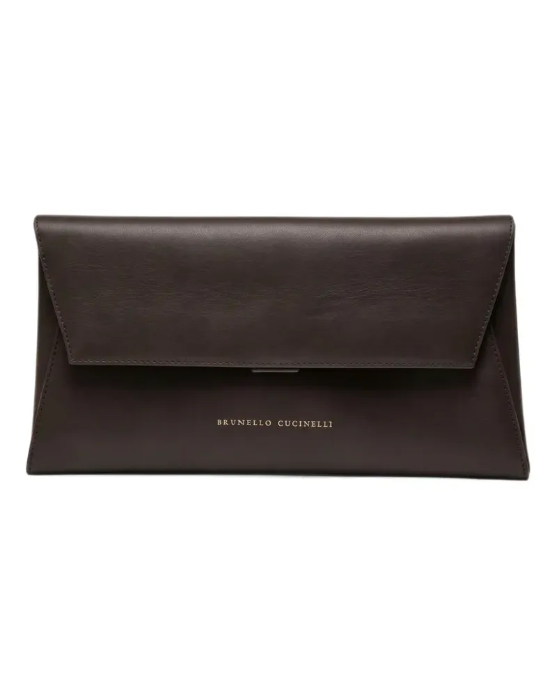 Brunello Cucinelli Envelope Parade Clutch - Braun Braun