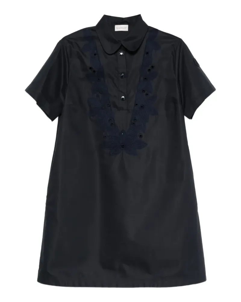 Moncler embroidered A-line mini dress - Blau Blau