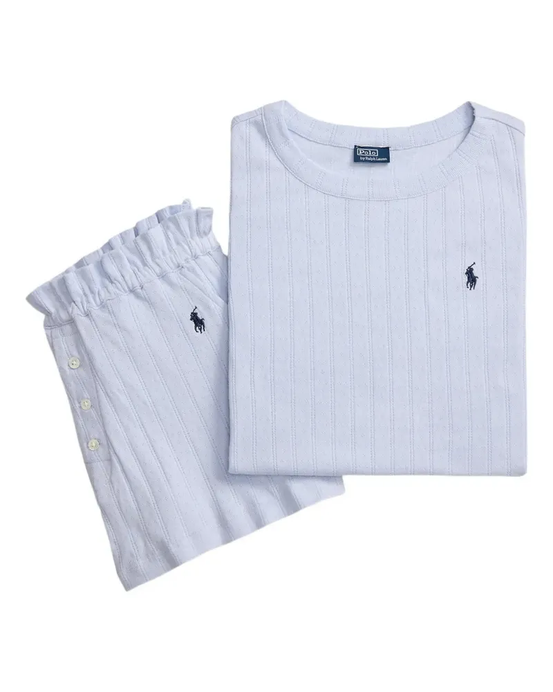 Ralph Lauren Pyjama aus Pointelle-Strick - Blau Blau