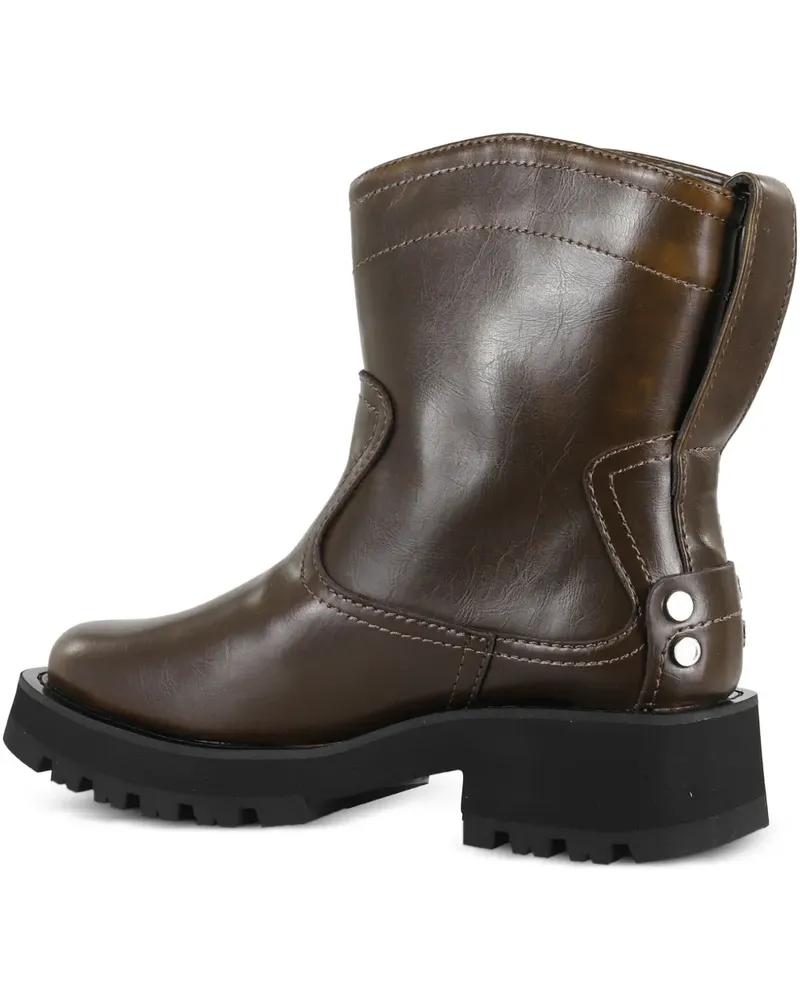 Ganni Stiefel mit Ziernähten - Braun Braun