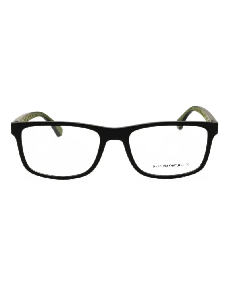 Emporio Armani rectangle-frame glasses - Schwarz Schwarz