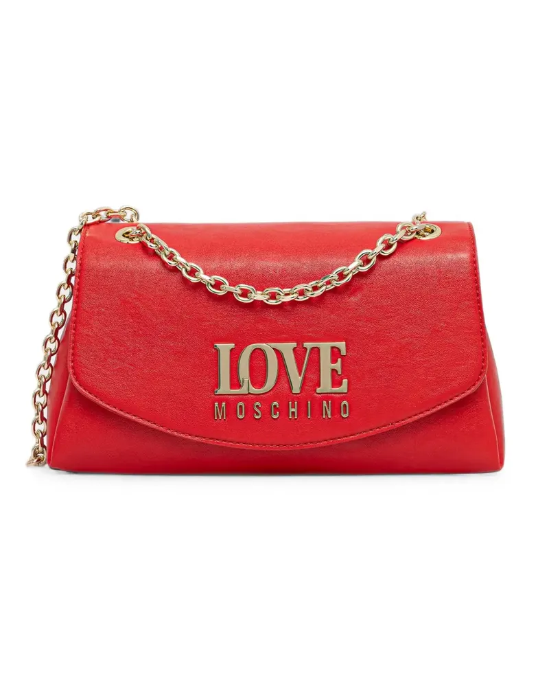 Moschino Umhängetasche mit Logo-Schild - Rot Rot