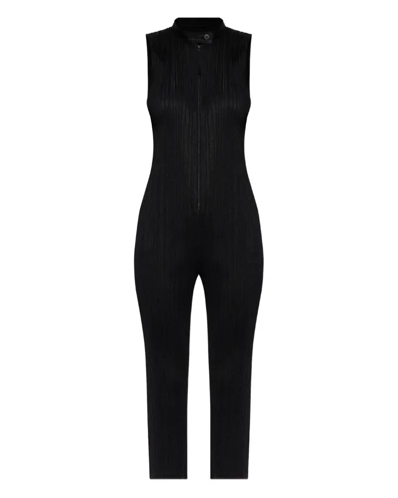 Issey Miyake Plissierter Jumpsuit - Schwarz Schwarz