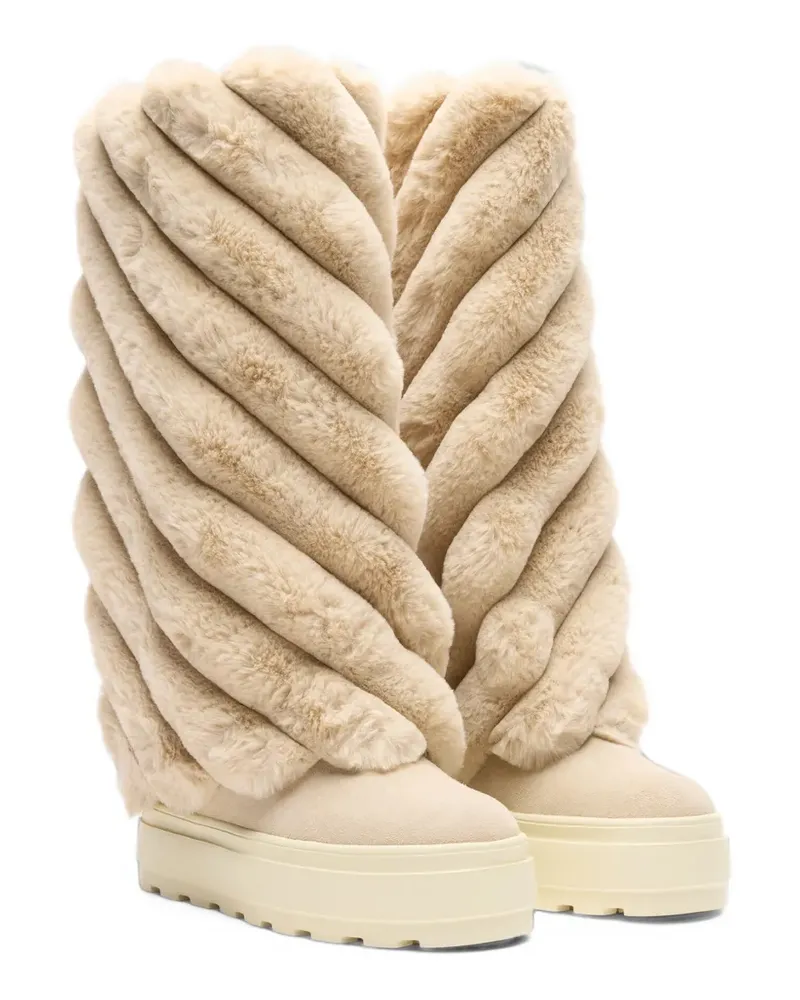 Casadei Eureka Stiefel aus Faux Fur - Nude Nude